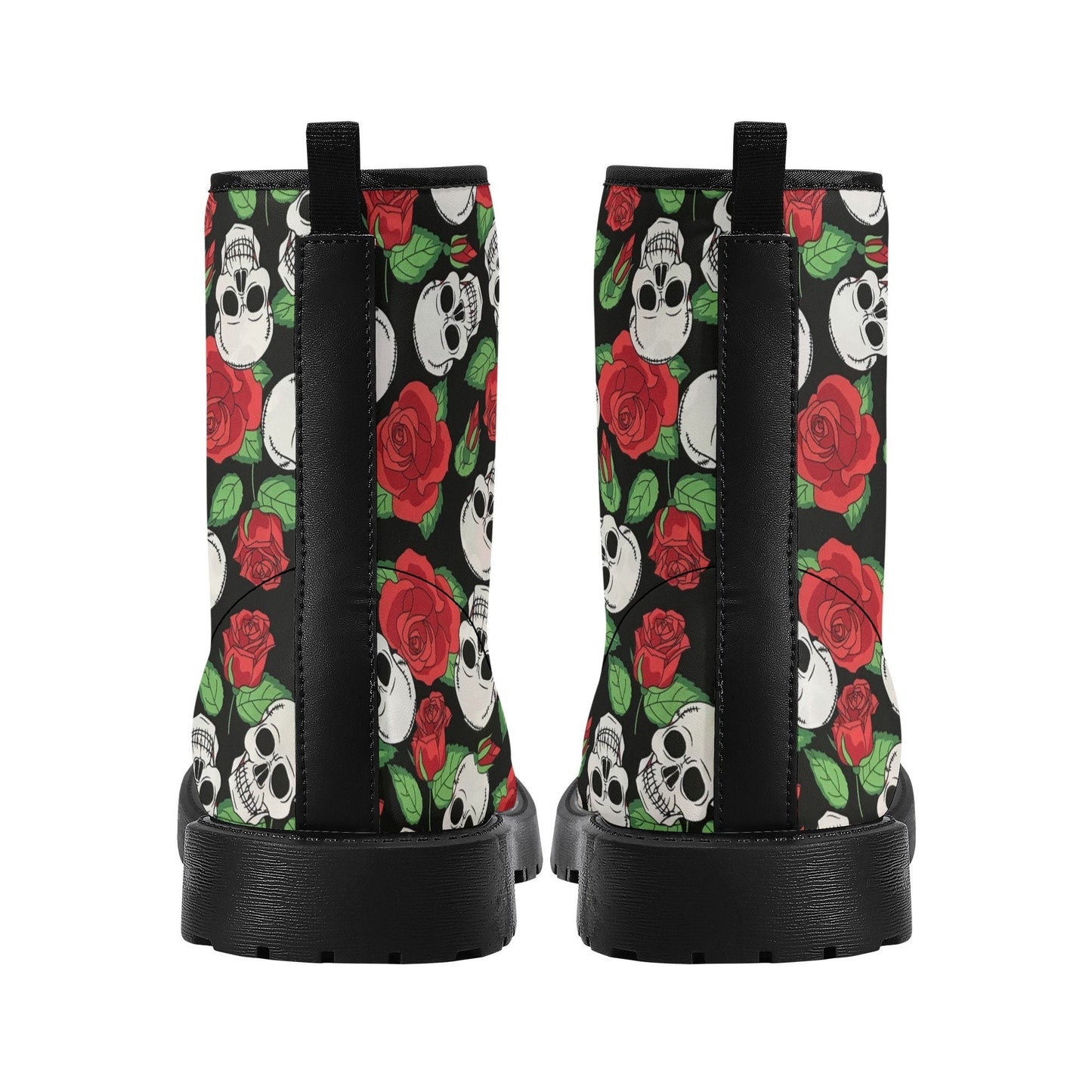 Floral skull unisex shoes, grim reaper unisex shoes, biker skull waterproof boot, rose skull waterproof boot, death skull waterproof boots