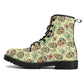 Calaveras skull winter boots, day of the dead waterproof shoes, candy skull waterproof boot, candy skull combat boots, cinco de mayo skull