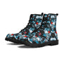 Flower skull ankle booties, christmas skull ankle booties, flame skull winter boots, floral skull unisex shoes, rose skull ankle Boots shoes