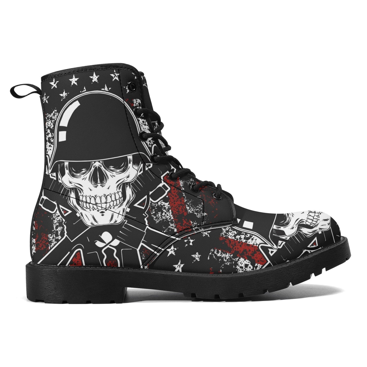 Military skull unisex shoes, biker skull fashion leather boots death skull fashion leather boots, Soldiers skull fashion leather boots shoes