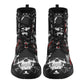 Military skull unisex shoes, biker skull fashion leather boots death skull fashion leather boots, Soldiers skull fashion leather boots shoes