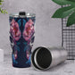 Flower skull travel mug, flower skull coffee mug, goth travel mug, skull beer mug, biker skull freezer Mug, halloween freezer Mug, christmas