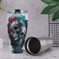 Punisher skull travel mug, grim reaper cup, skull beer mug, christmas skull travel mug, flower skull cup, halloween coffee mug tumbler cup