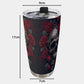 Rose skull tumbler cup mug, flower skull tumblr, horror tumbler, christmas skull coffee mug, gothic skull tumblr, biker skull cup, flame cup