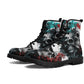 Death skull unisex boots, rose skull waterproof shoes, christmas skull men women shoes, skull in fire winter shoes horror shoes gothic boots