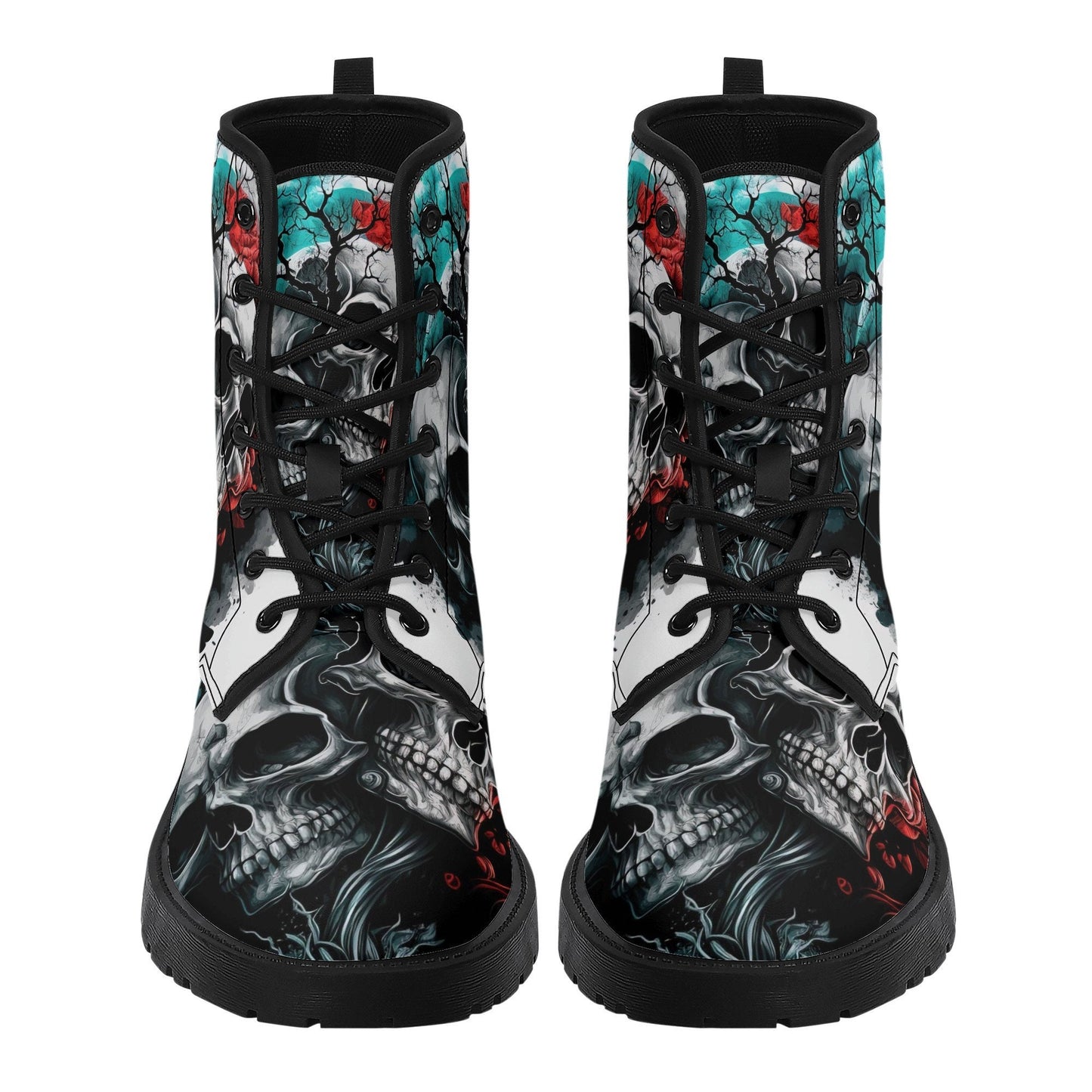 Death skull unisex boots, rose skull waterproof shoes, christmas skull men women shoes, skull in fire winter shoes horror shoes gothic boots
