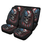 Flag skull cover cushion accessories for Cars, halloween rug mat for car evil car seat cushion covers, horror car mats skull car mats set