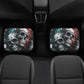 Rose skull mat for car, flame skull mat for vehicles grim reaper seat cover for car christmas skull slip-on seat covers, flame skull car mat