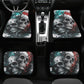 Rose skull mat for car, flame skull mat for vehicles grim reaper seat cover for car christmas skull slip-on seat covers, flame skull car mat