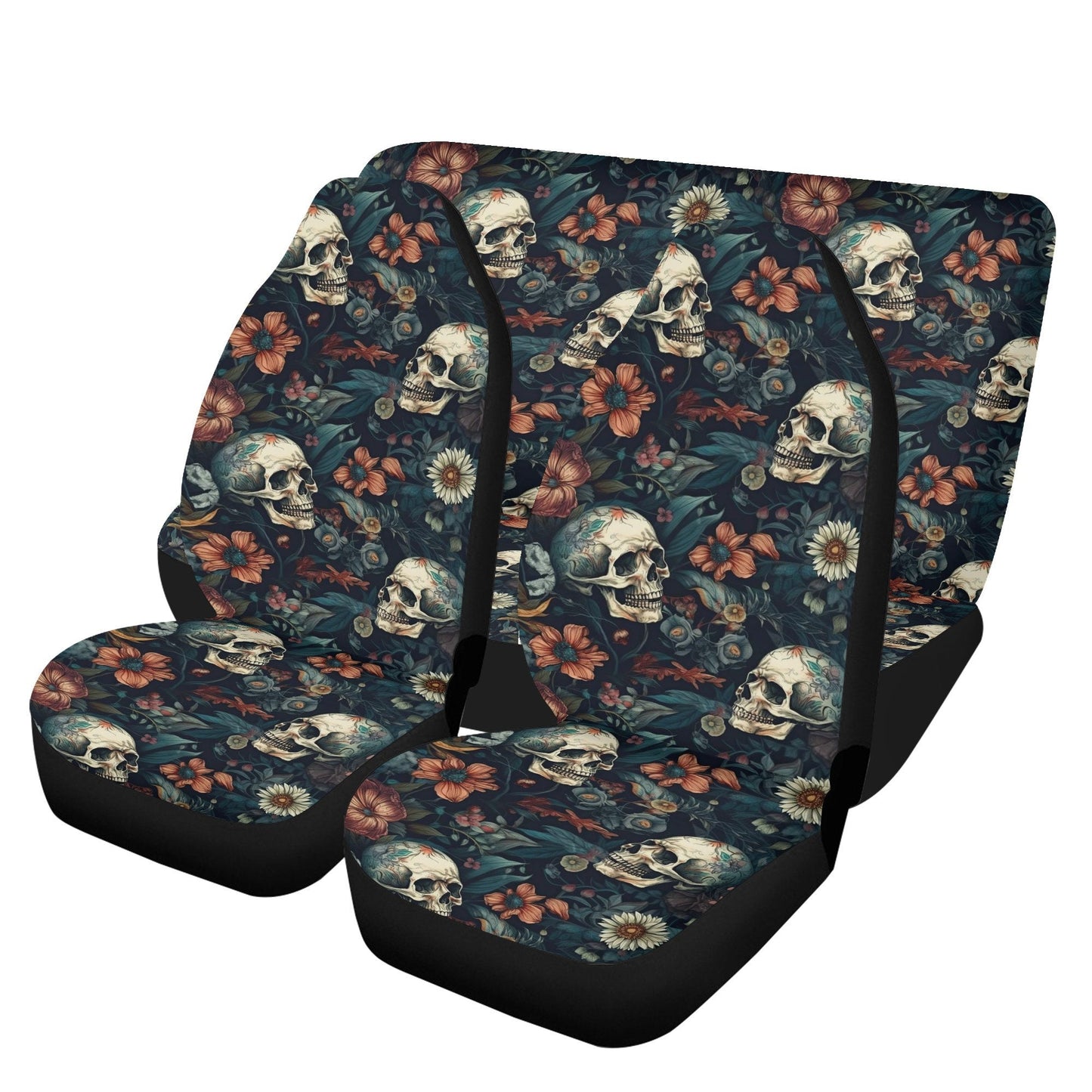 Gothic rose skull car seat protector cover, evil floor mat for car, flame skull car seat protector cover grim reaper car seat protector mats