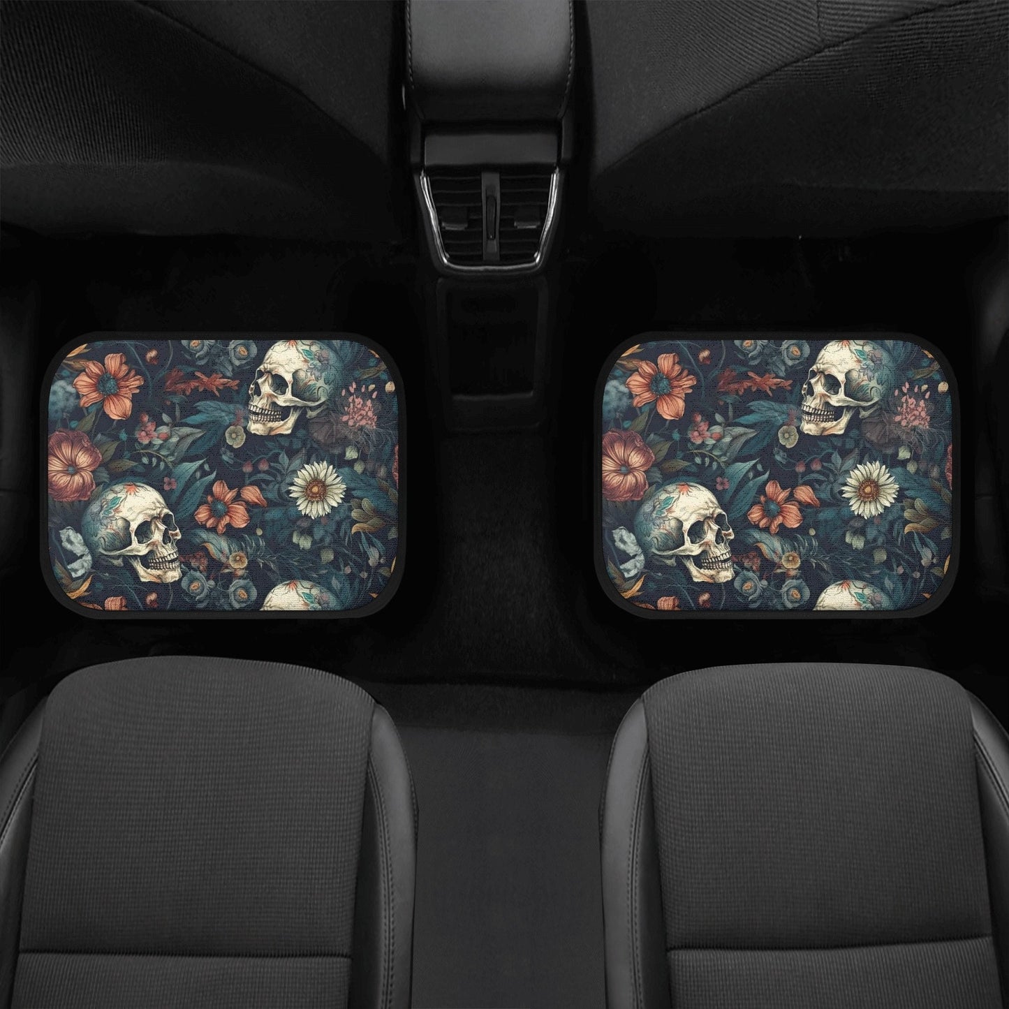 Gothic rose skull car seat protector cover, evil floor mat for car, flame skull car seat protector cover grim reaper car seat protector mats