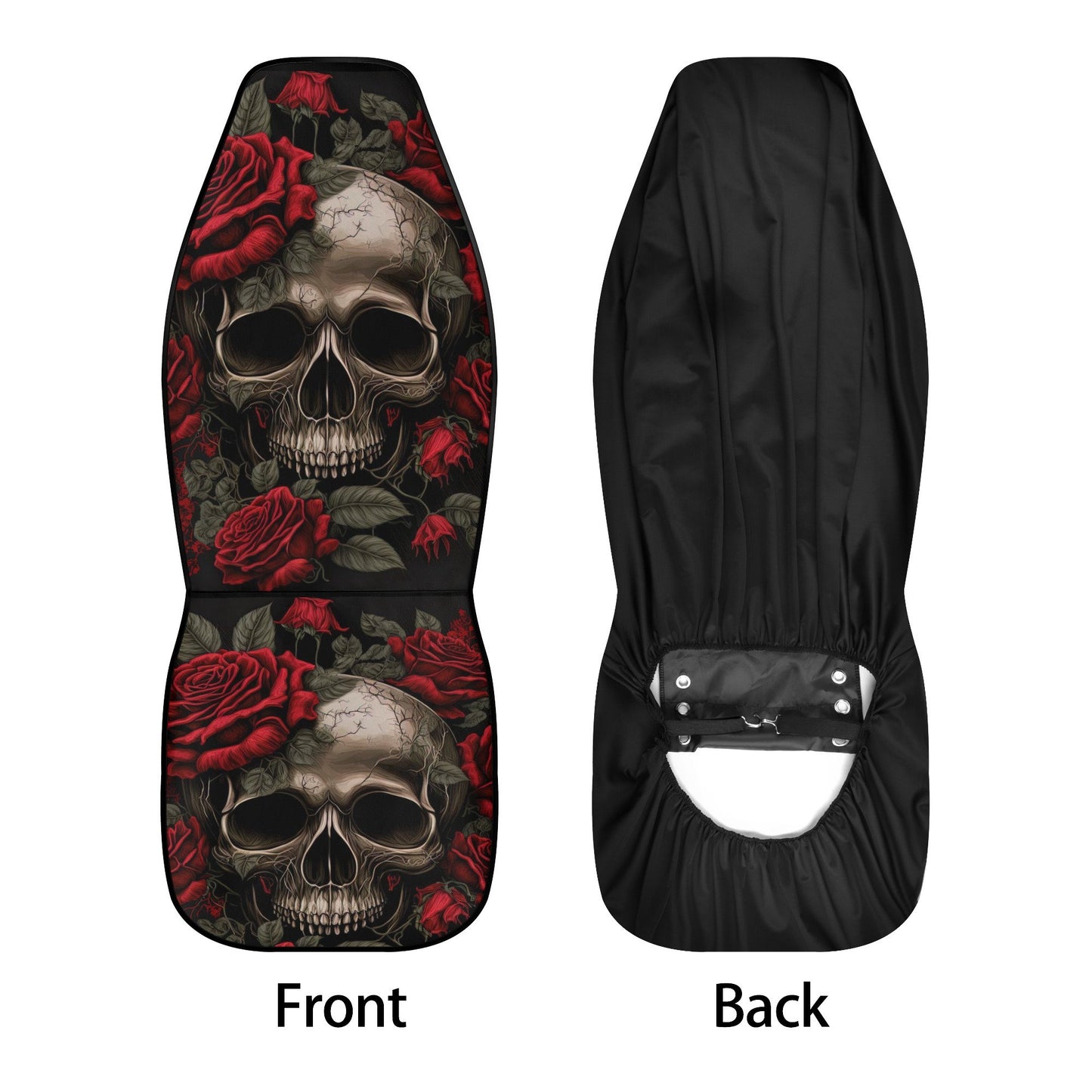 Rose skull rug for car, skull in fire front and back car seat covers, death skull car mat, skull seat cover protector, skull car seat covers
