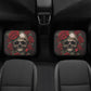 Rose skull rug for car, skull in fire front and back car seat covers, death skull car mat, skull seat cover protector, skull car seat covers