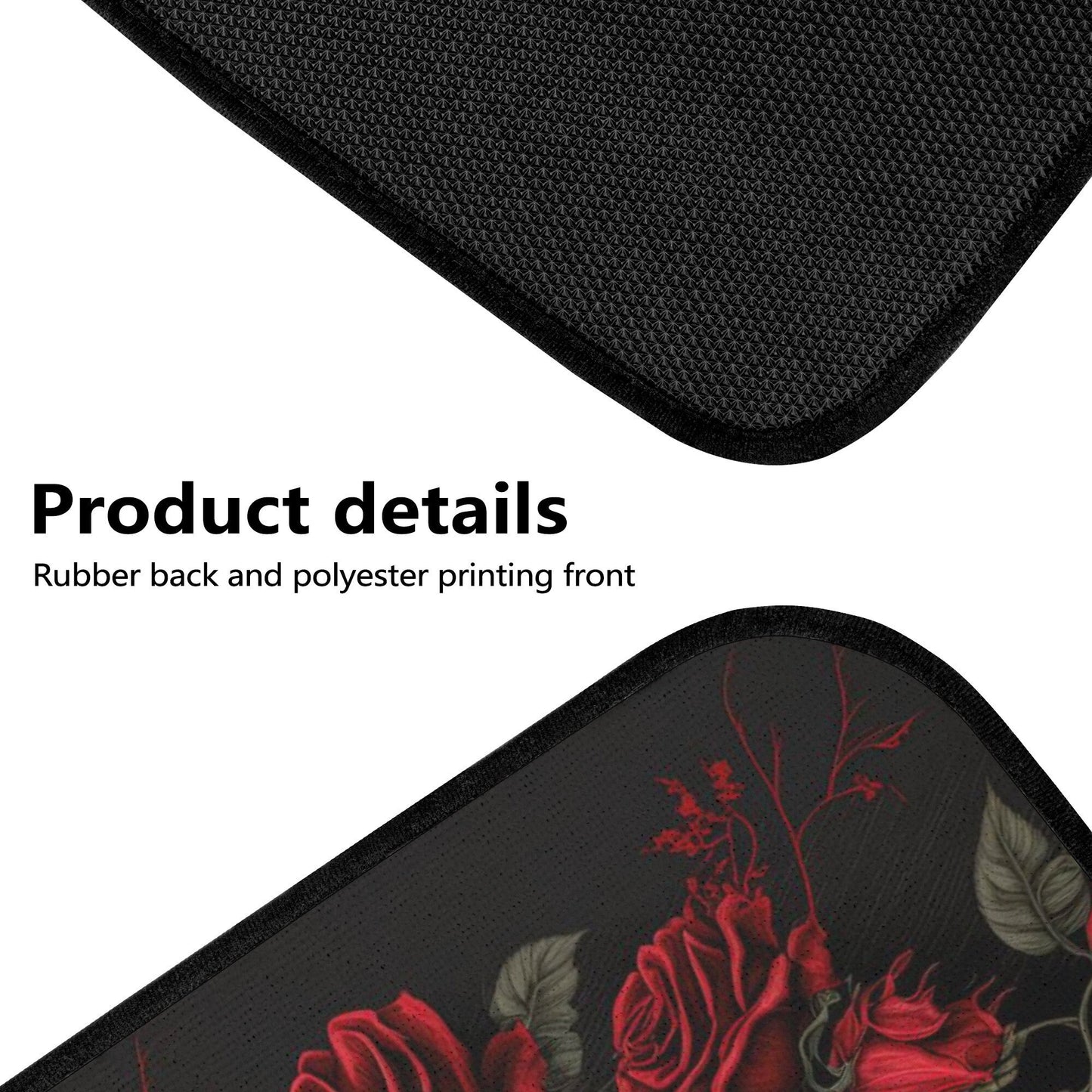Rose skull rug for car, skull in fire front and back car seat covers, death skull car mat, skull seat cover protector, skull car seat covers