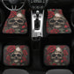 Rose skull rug for car, skull in fire front and back car seat covers, death skull car mat, skull seat cover protector, skull car seat covers