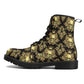 Skeleton boots for men women, floral skull waterproof Lace Up Anti-Slip platform nooties, grim reaper waterproof Lace Up Anti-Slip platform