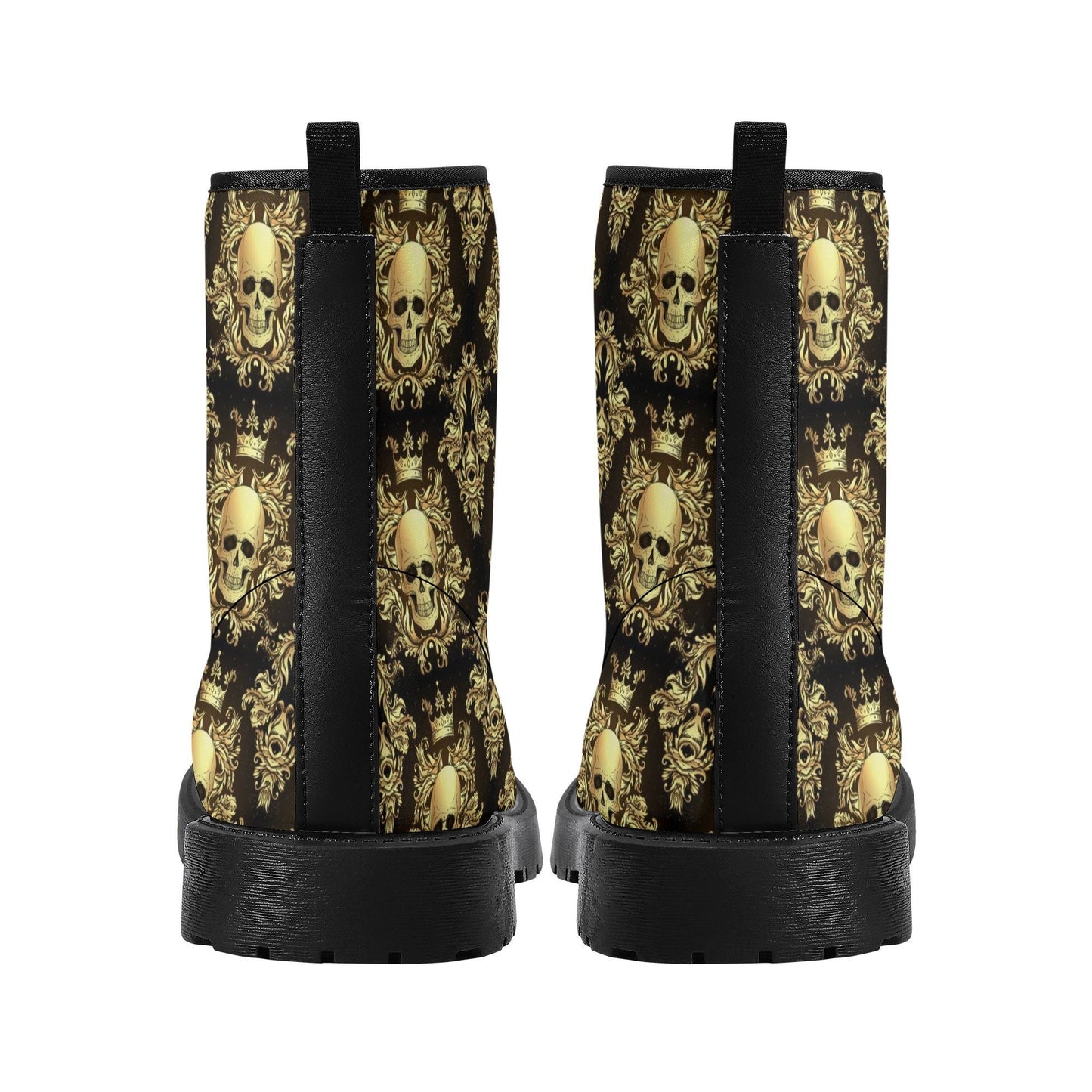 Skeleton boots for men women, floral skull waterproof Lace Up Anti-Slip platform nooties, grim reaper waterproof Lace Up Anti-Slip platform