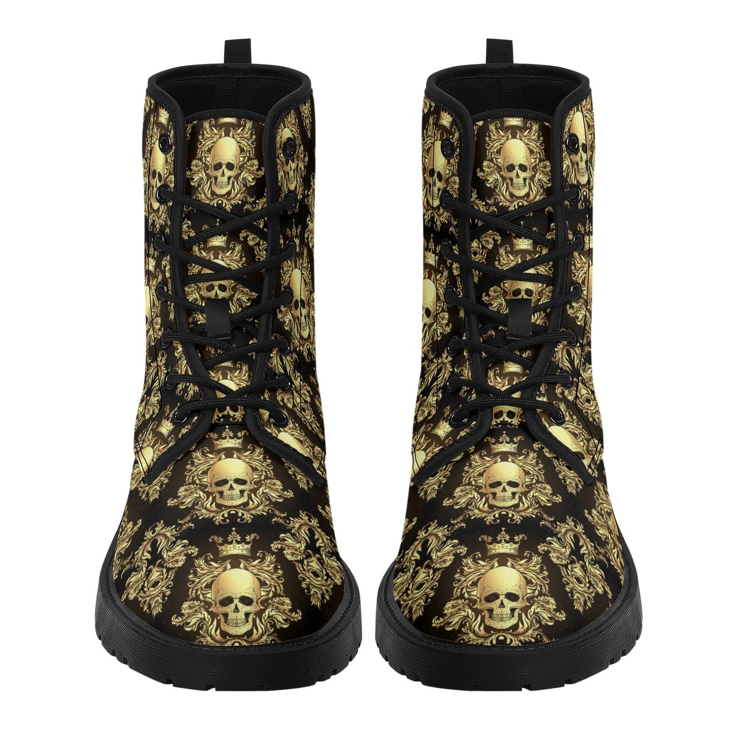 Skeleton boots for men women, floral skull waterproof Lace Up Anti-Slip platform nooties, grim reaper waterproof Lace Up Anti-Slip platform