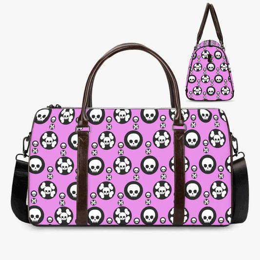 Horror Canvas Weekend Travel Bag, skeleton Carry On Bag, gothic skull Carry On Bag, gothic skull travel bag skull in fire travel bag luggage