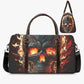 Skull in fire monogrammed bag, skull in fire Carry On Bag, punisher skull Hospital Bag flaming skull duffel bag floral skull monogrammed bag
