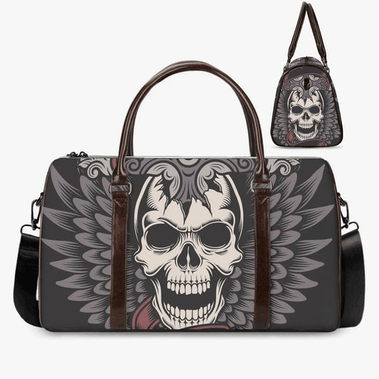 Biker skull handbag, christmas skull Carry On Bag, skeleton Hospital Bag, skull in fire large travel bag, horror monogrammed bag handbag