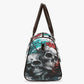 Gothic skull Carry on Weekender Overnight Bag, punisher skull monogrammed bag, floral skull Carry On Bag, punisher skull shoulder travel bag