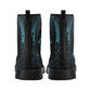 Gothic skull men women shoes, flame skull boots for men women, flame skull waterproof Lace Up Anti-Slip platform nooties, reaper skull boots