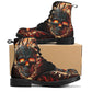Punisher skull unisex shoes, flaming skull waterproof boot, flower skull men women boots, horror men women boots, gothic skull combat boots,