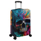 Horror suitcase, christmas skull luggage protector, horror travel bag cover, rose skull travel bag cover, skull in fire suitcase protector