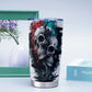 Punisher skull travel mug, grim reaper cup, skull beer mug, christmas skull travel mug, flower skull cup, halloween coffee mug tumbler cup