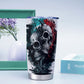 Punisher skull travel mug, grim reaper cup, skull beer mug, christmas skull travel mug, flower skull cup, halloween coffee mug tumbler cup