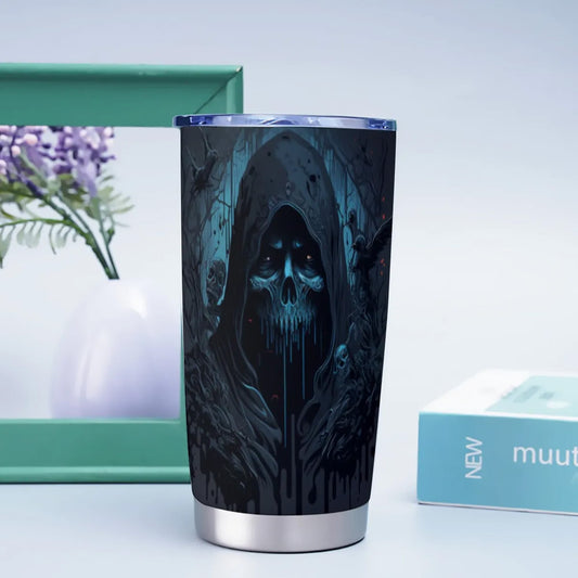Grim reaper skull mug, punisher skull coffee mug, death skull tumblr, skeleton mug, skull freezer Mug, biker skull tumbler cup mug tumblers