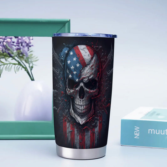 Christmas skull tumbler cup mug, flower skull mug, punisher skull cup, flame skull mug, rose skull mug biker skull beer mug floral skull cup