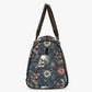 Evil Overnight Bag, flaming skull Carry on Weekender Overnight Bag, floral skull travel bag, horror weekender bags, biker skull Carry on bag