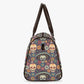 Floral skull travel bag, cinco de mayo skull handbag, day of the dead handbag, floral sugar skull large travel bag, sugar skull Vacation bag