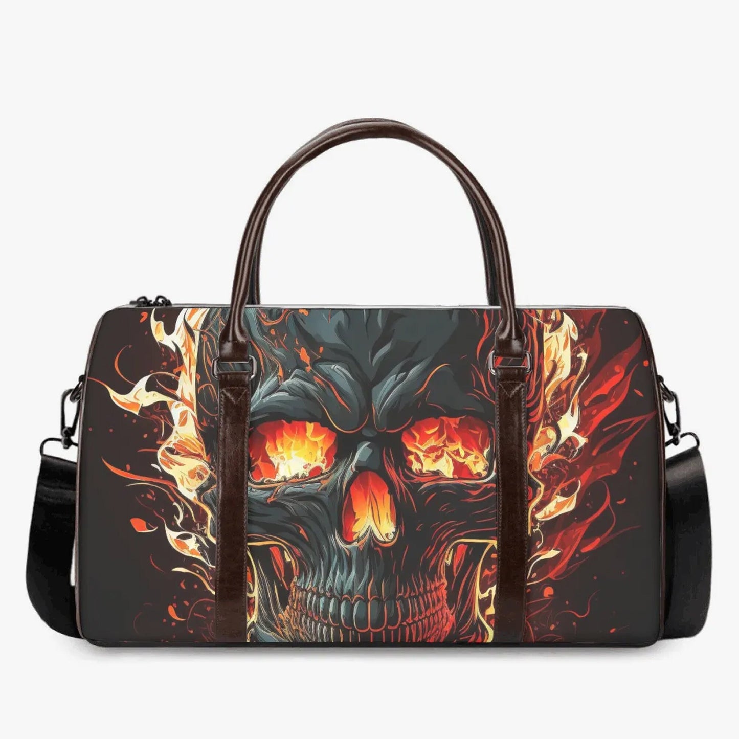 Skull in fire monogrammed bag, skull in fire Carry On Bag, punisher skull Hospital Bag flaming skull duffel bag floral skull monogrammed bag