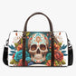 Floral skull large travel bag, mexico travel bag, sugar skull girl Carry on Weekender Overnight Bag mexico handbag sugar skull Overnight bag