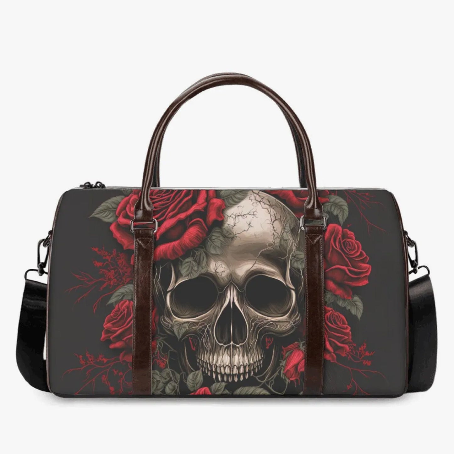 Rose skull monogrammed bag, death skull Vacation Holidays Travel Bag, death skull monogrammed bag, flaming skull Hospital Bag, flower skull