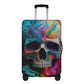 Horror suitcase, christmas skull luggage protector, horror travel bag cover, rose skull travel bag cover, skull in fire suitcase protector