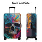 Horror suitcase, christmas skull luggage protector, horror travel bag cover, rose skull travel bag cover, skull in fire suitcase protector
