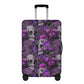 Flower skull suitcase tag, goth travel bag cover, flaming skull suitcase tag, floral skull luggage, rose skull suitcase protector covers