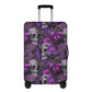 Flower skull suitcase tag, goth travel bag cover, flaming skull suitcase tag, floral skull luggage, rose skull suitcase protector covers
