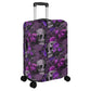 Flower skull suitcase tag, goth travel bag cover, flaming skull suitcase tag, floral skull luggage, rose skull suitcase protector covers