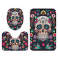 Sugar skull bath rug, candy skull rug for bathroom skull bathroom toilet set day of the dead skull shower curtain dia de los muertos bathrug
