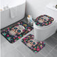 Sugar skull bath rug, candy skull rug for bathroom skull bathroom toilet set day of the dead skull shower curtain dia de los muertos bathrug