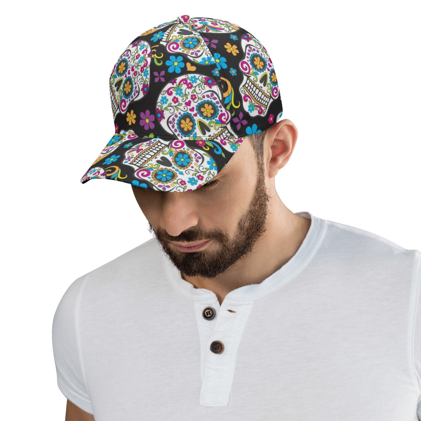 Sugar skull cap, day of the dead hat, candy skull baseball cap, sugar skull baseball cap hat, floral candy skull cap, dia de los muertos hat