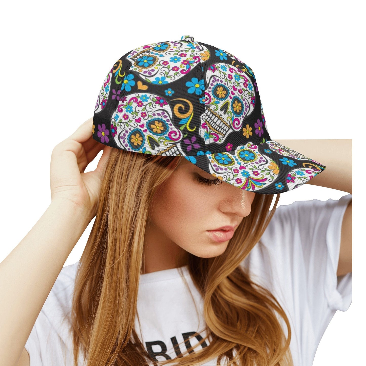 Sugar skull cap, day of the dead hat, candy skull baseball cap, sugar skull baseball cap hat, floral candy skull cap, dia de los muertos hat
