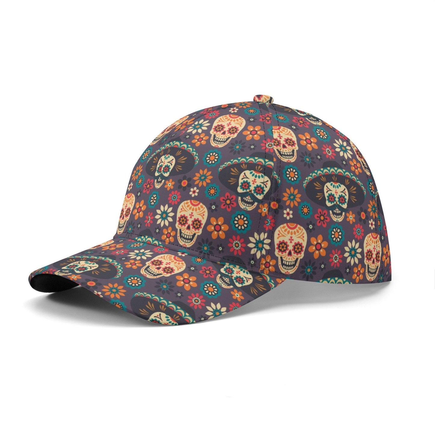 Day of the dead cap hat, calaveras skull baseball hat, candy skull hat for women, floral sugar skull cap for women, sugar skull baseball cap