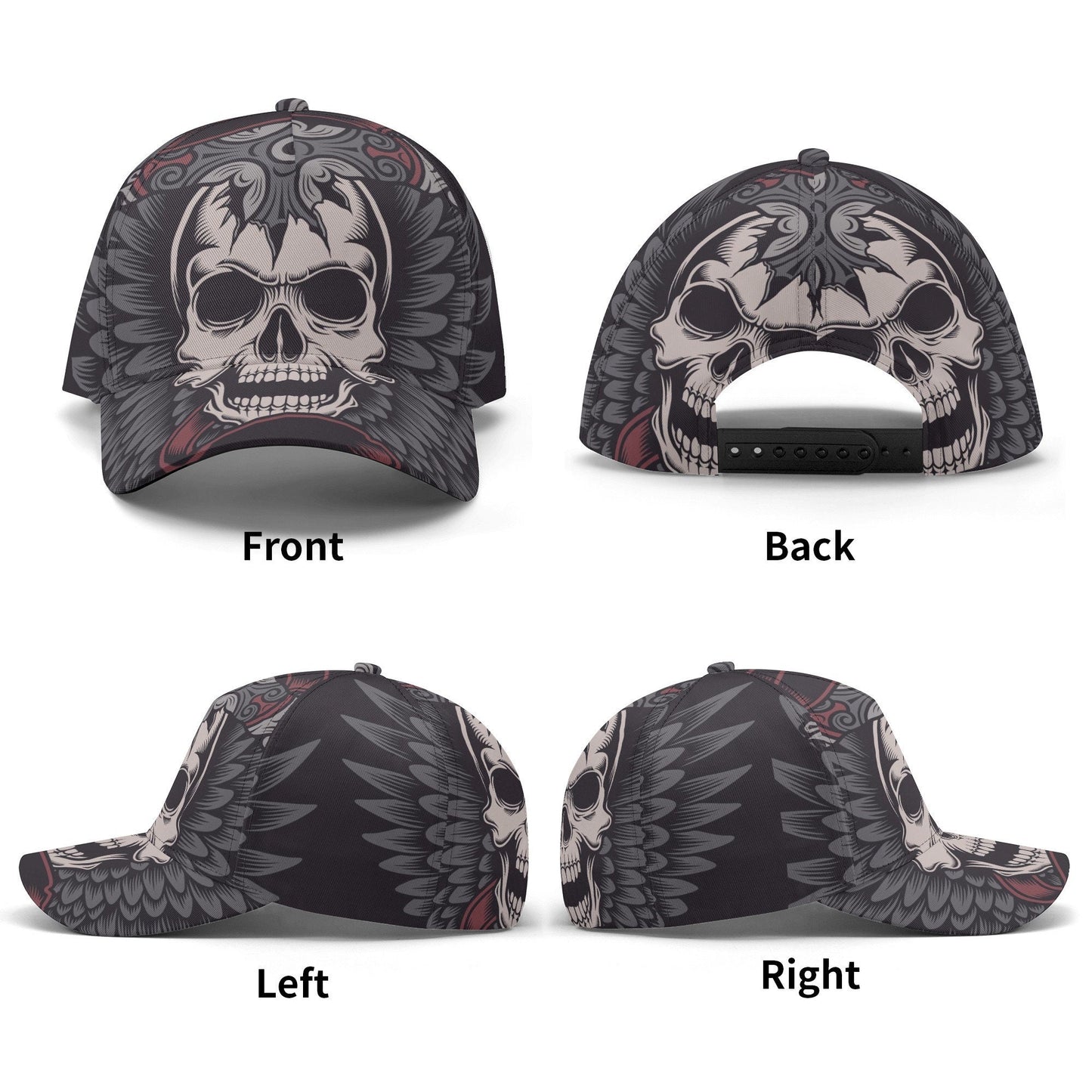 Death skull cap for men, goth baseball cap, flame skull baseball cap, skull hat, flaming skull cap for him, punisher skull headband, flame