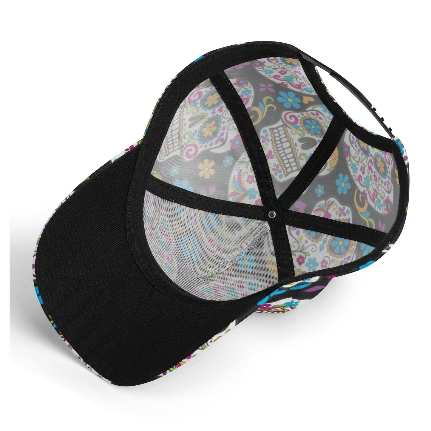 Sugar skull cap, day of the dead hat, candy skull baseball cap, sugar skull baseball cap hat, floral candy skull cap, dia de los muertos hat